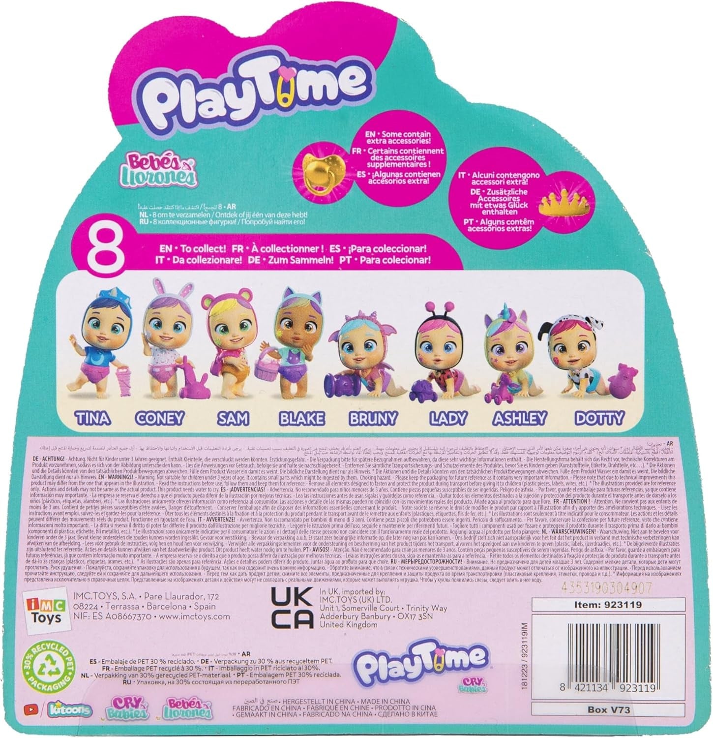 921825 Babypuppe, Spielzeit, 8,5 cm, Mehrfarbig