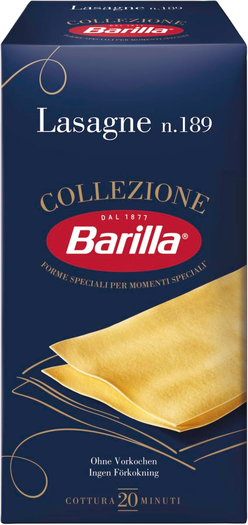 Barilla Collezione Lasagne Pasta aus Hartweizen, immer al dente, 500g