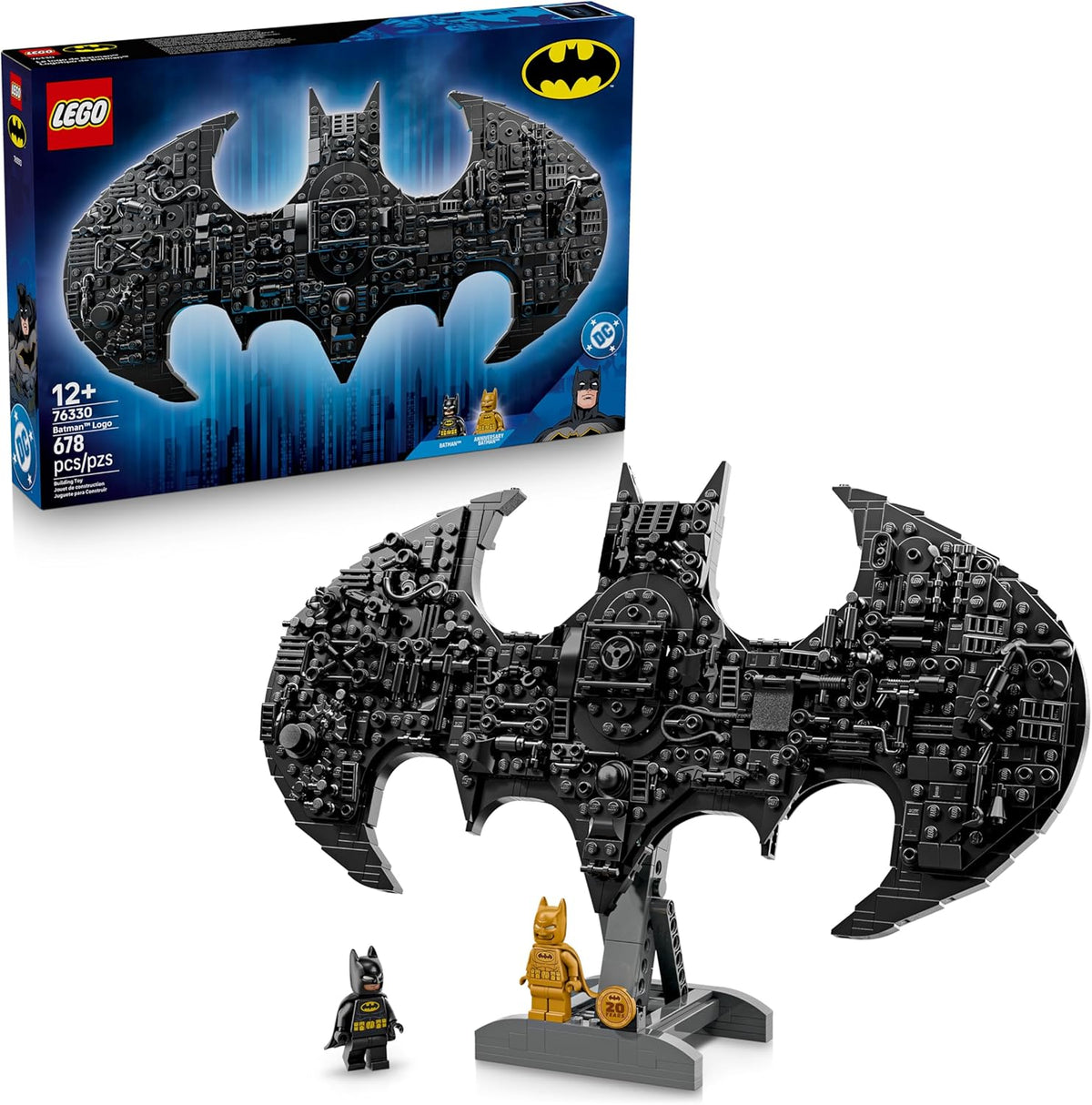 LEGO DC Batman: Batman Logo – Superhelden Spielzeug mit Minifiguren – Kreativer Modellbau für Jungen und Mädchen – DIY Deko für Kinderzimmer – Geschenk für Fans ab 12 Jahren – 76330