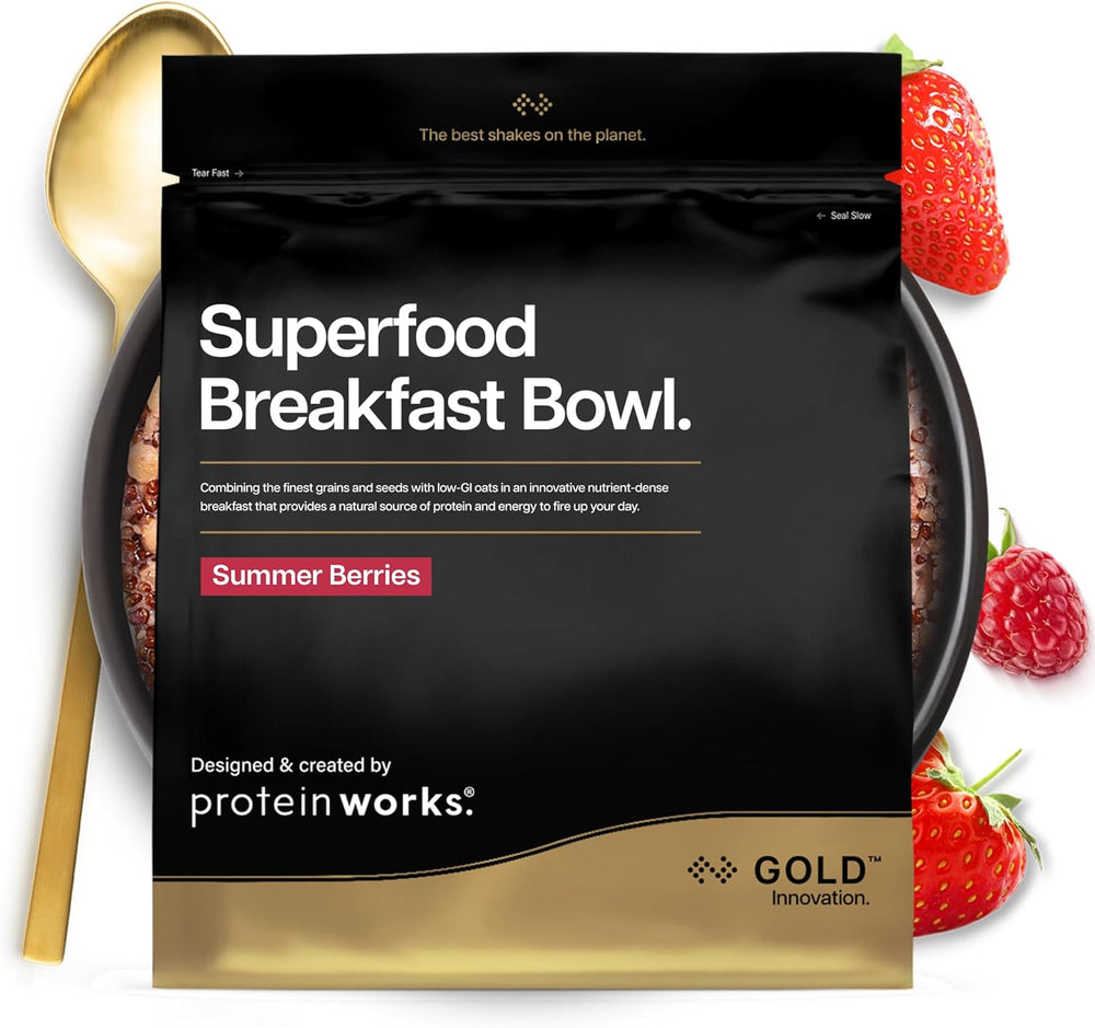 Protein funktioniert | Superfood-Frühstück – GOLD Innovation, preisgekröntes Müsli, Proteinmüsli, nährstoffreich mit Getreide, Samen und Hafer, reich an Ballaststoffen, Apfel und Zimt, 10 Portionen, 600 g