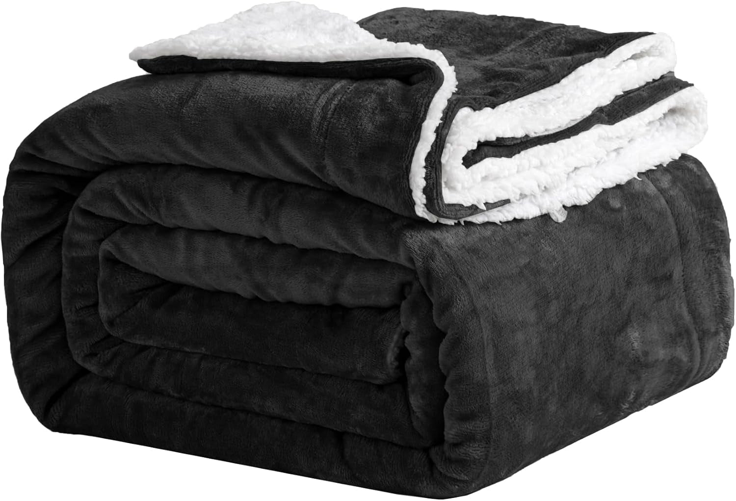 Gemütliche Decke, 150 x 200 cm, schwarz, Fleecedecke, Living Sherpa-Decke, Sofaüberwurf, Sofa, warmer Winter, weiche Decke (schwarz, 150 x 200 cm), Good Nite Beds and Blankets, schwarz, 150 x 200 cm