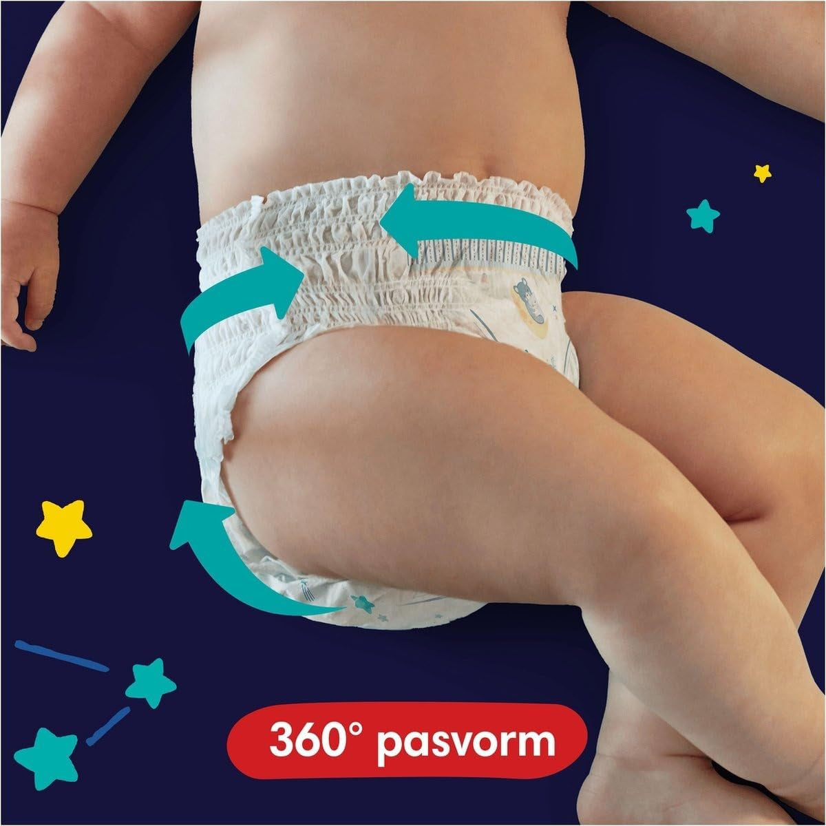 Pampers – Rutschfeste Baby-Nachthemden – Größe 6 – Kleinpackung – 30 Stück – 15+ kg