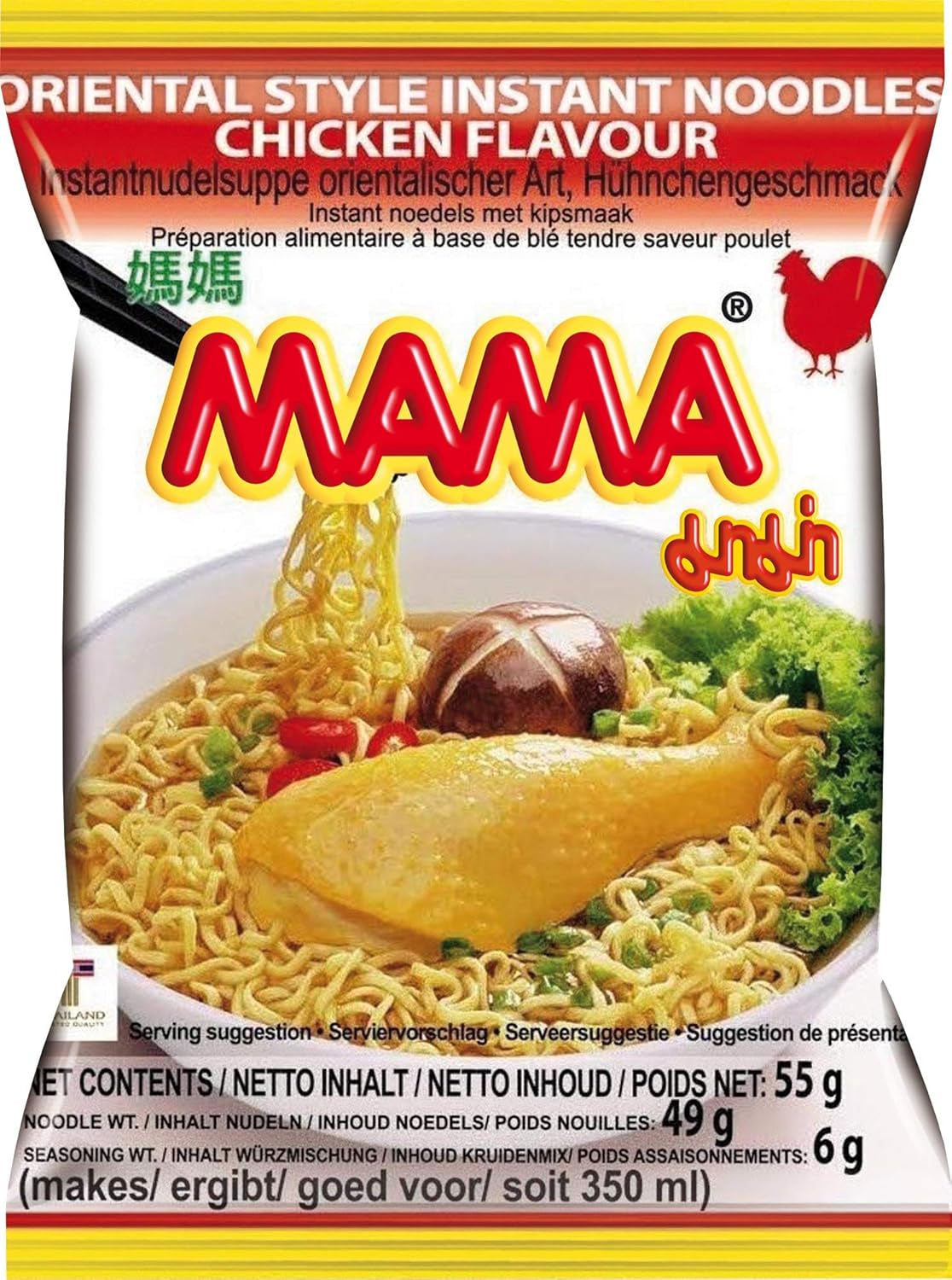 MAMA Instant-Nudeln mit Hühnergeschmack – Instant-Nudelsuppe im orientalischen Stil – authentische thailändische Küche – 24 x 55 g