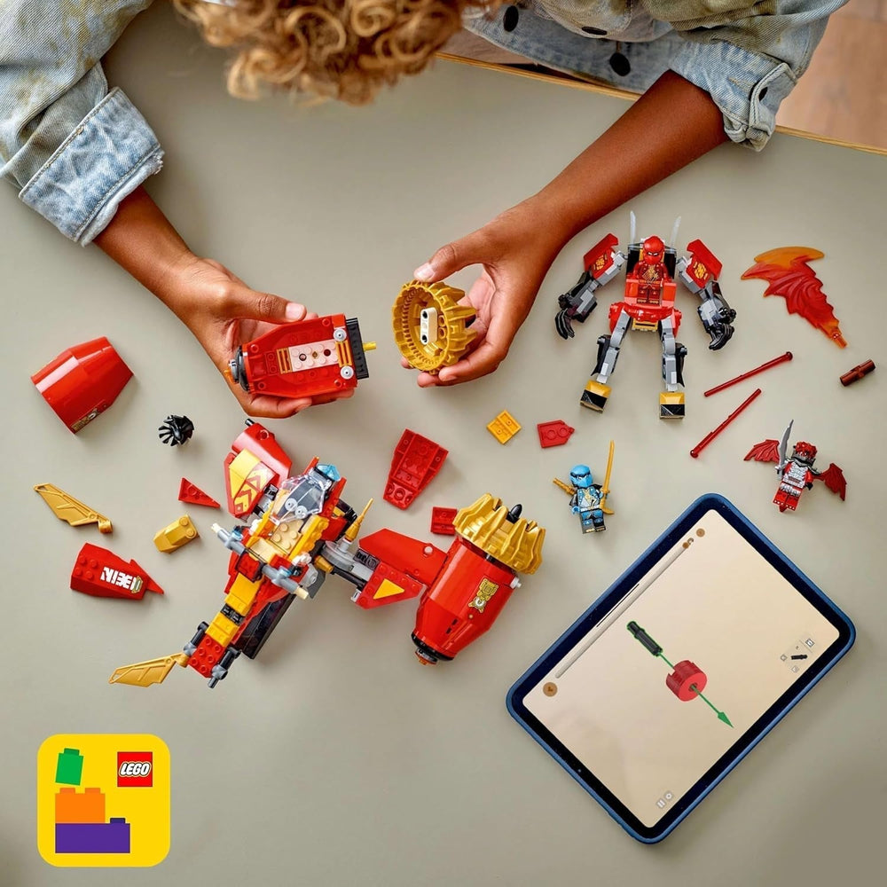 LEGO NINJAGO Kais Sturmreiter-Mech – Fliegendes Motorradspielzeug mit 3 Minifiguren – Mech mit beweglichem Kopf, beweglichen Armen und Beinen – Bauspielzeug – Geschenk für Jungen und Mädchen ab 7 Jahren 71830 Bausets Besuchen Sie den LEGO-Store