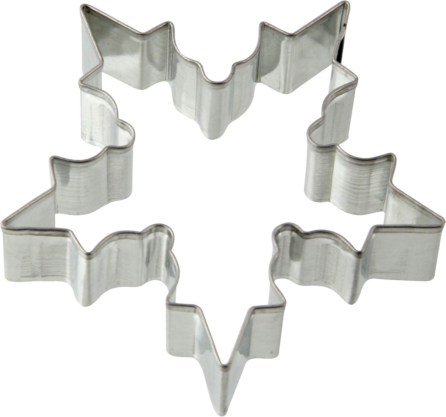 Formă de biscuiți Zenker în formă de fulg de zăpadă, formă de biscuiți de Crăciun, formă de biscuiți pentru biscuiți și fondant, formă de biscuiți de înaltă calitate, ajutor de bucătărie din tablă de oțel, culoare: argintiu