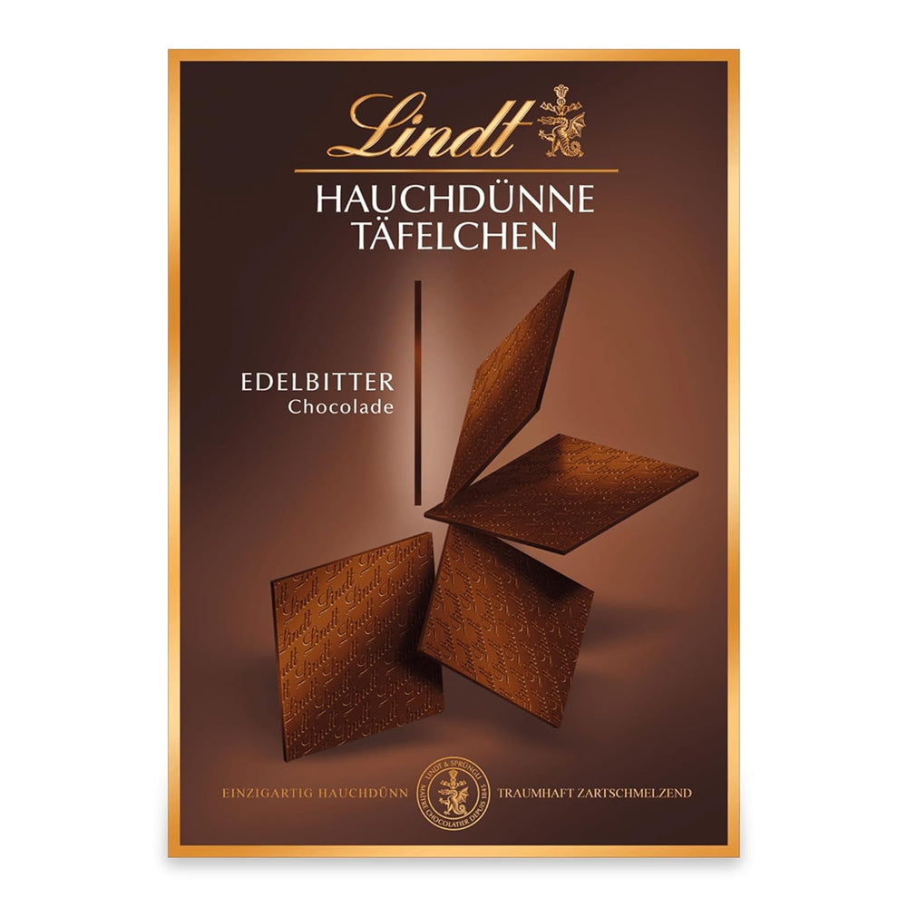 Lindt Chocolate Ultradünne dunkle Schokoladenriegel | 125 g | Ultradünne Tafeln feinster dunkler Schokolade | Besonders dünn und fein | Schokoladengeschenk (1 Packung)