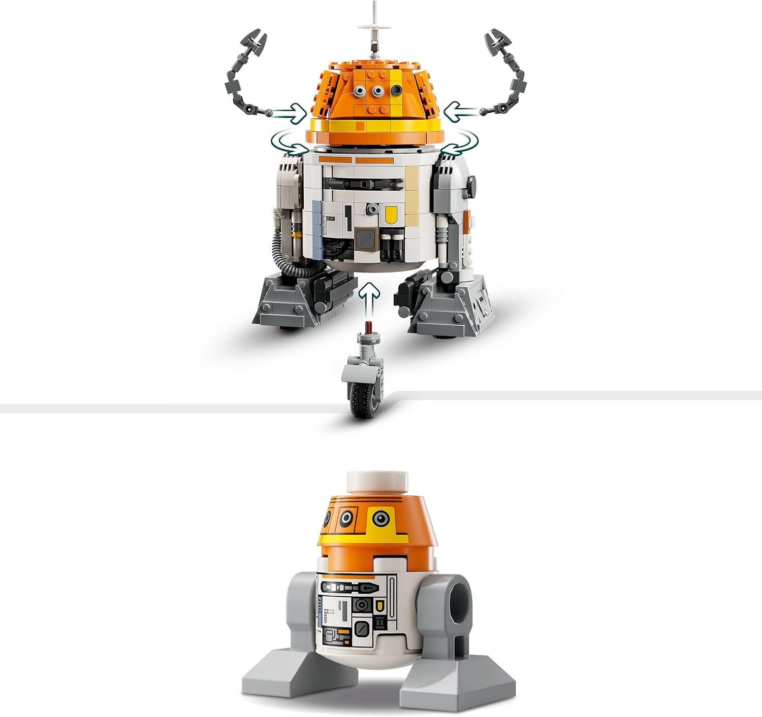 LEGO Star Wars Figur 75416 Ahsoka Astromech Droid Chopper (C1-10P) – Spielzeug mit beweglichem Kopf, abnehmbaren Armen und zentralem Rad – Geschenk für Ahsoka-Fans, Jungen und Mädchen ab 10 Jahren. Bausets. Besuchen Sie den LEGO-Store