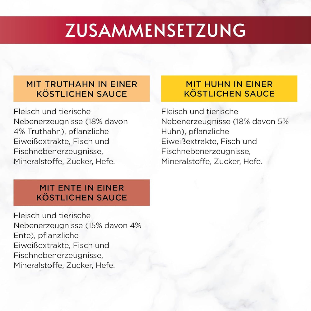 Hrană umedă pentru pisici Gourmet Mon Petit Intense, varietate de păsări de curte, pachet de 8 (8 x 6 pliculețe a câte 50 g fiecare)