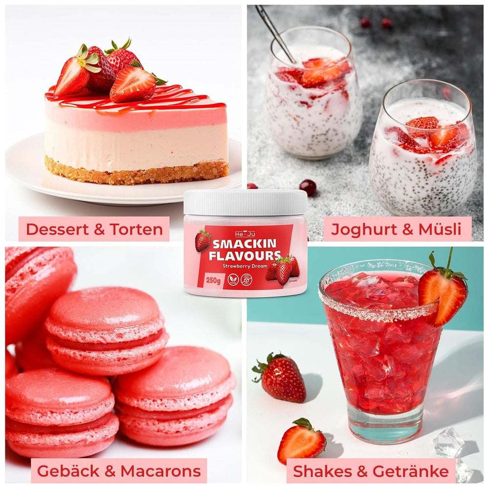 He-Ju, Pudră cu aromă de căpsuni, 250 grame Arome Naty Shop