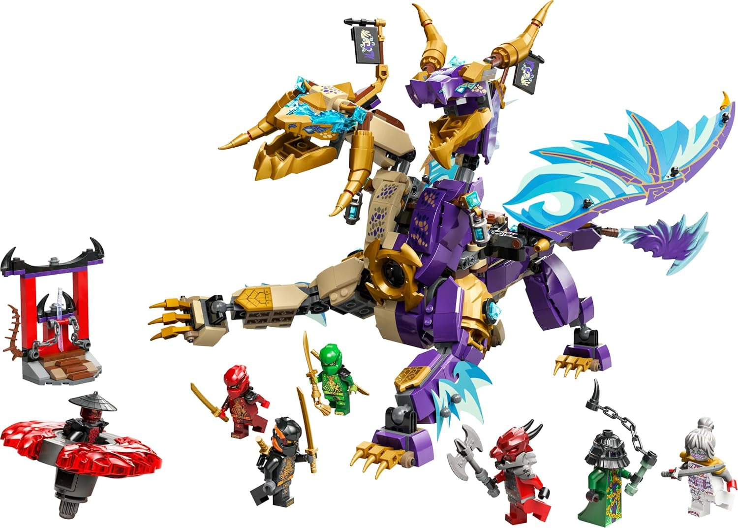 LEGO NINJAGO Lightbow Dragon – Spielzeug mit 8 Minifiguren und einem Spinjitzu-Rad – interaktives Ninja-Konstruktionsspielzeug für Jungen und Mädchen ab 9 Jahren – Geschenkidee für Fans 71836 Bausets Besuchen Sie den LEGO-Store