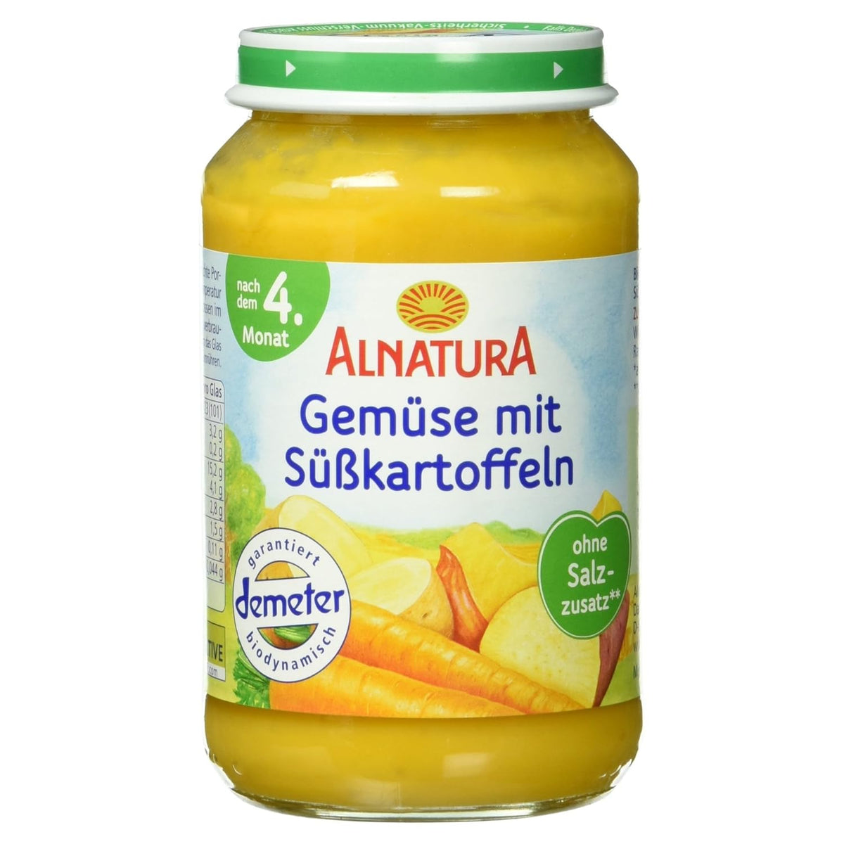 Bio-Gemüse mit Süßkartoffeln, nach 4 Monaten, 190g