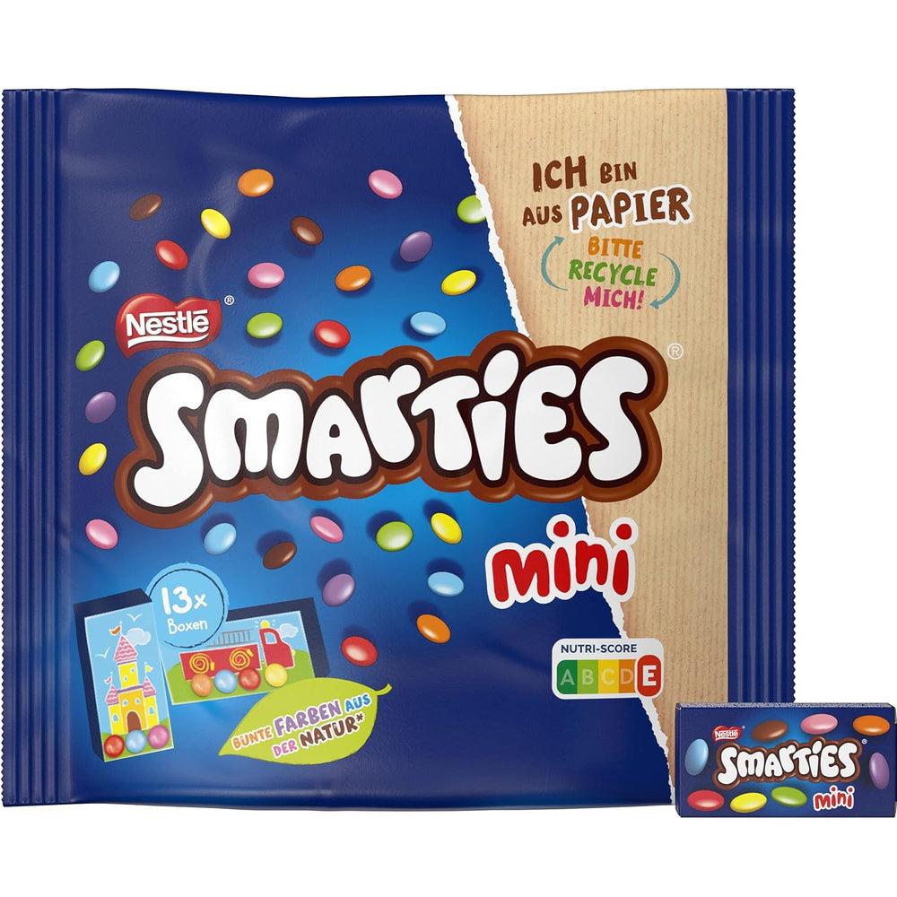 Nestlé SMARTIES Mini, einzeln verpackte kleine Linsen mit Milchschokolade, 3er-Pack (1 x 187 g)