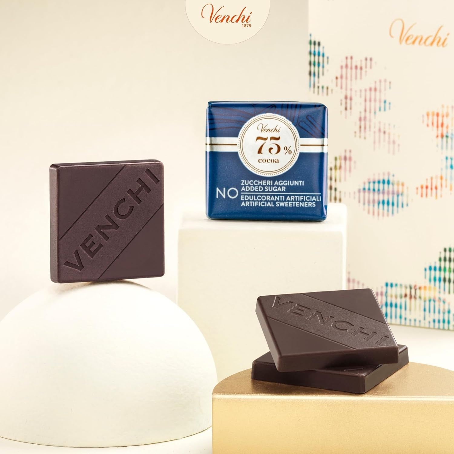 Venchi – Granblend Extra Black 75 % OHNE Zuckerzusatz, 1 kg – OHNE künstliche Süßstoffe – glutenfrei – vegan