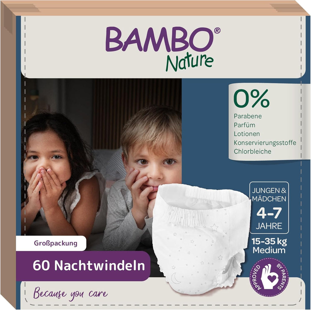 Bambo Dreamy Nighttime Pull-Up-Windeln, groß (35–50 kg/77–110 lbs), 10er-Pack | Pull-Up-Windeln für Kinder | Besonders saugfähige Bettnässen-Nachtwäsche