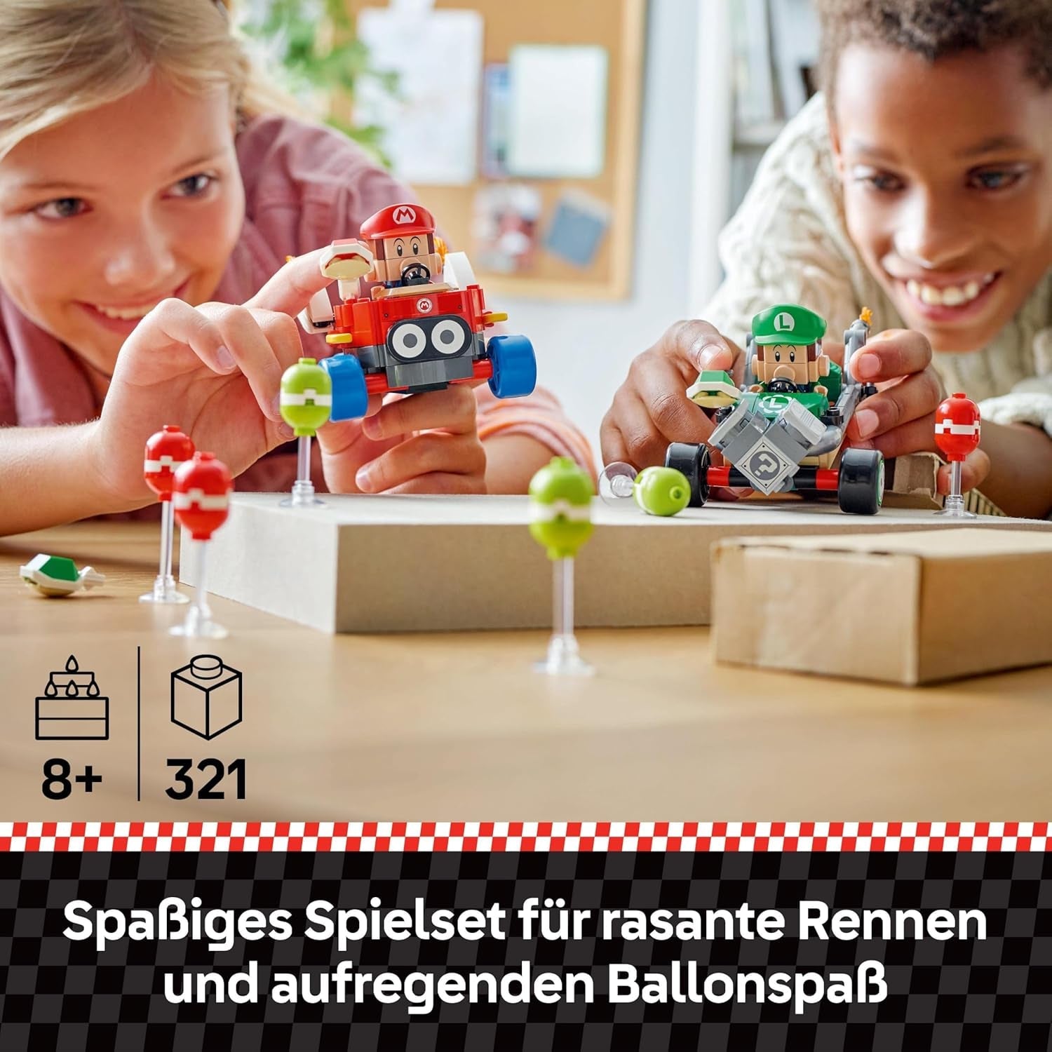LEGO Mario Kart – Baby Mario Vs. Baby Luigi Nintendo-Sammelfiguren 2 baubare Speedmen-Spielzeuggeschenk für Jungen, Mädchen und Gamer ab 8 Jahren Abenteuerspielzeug 72034 Bausets Besuchen Sie den LEGO-Store