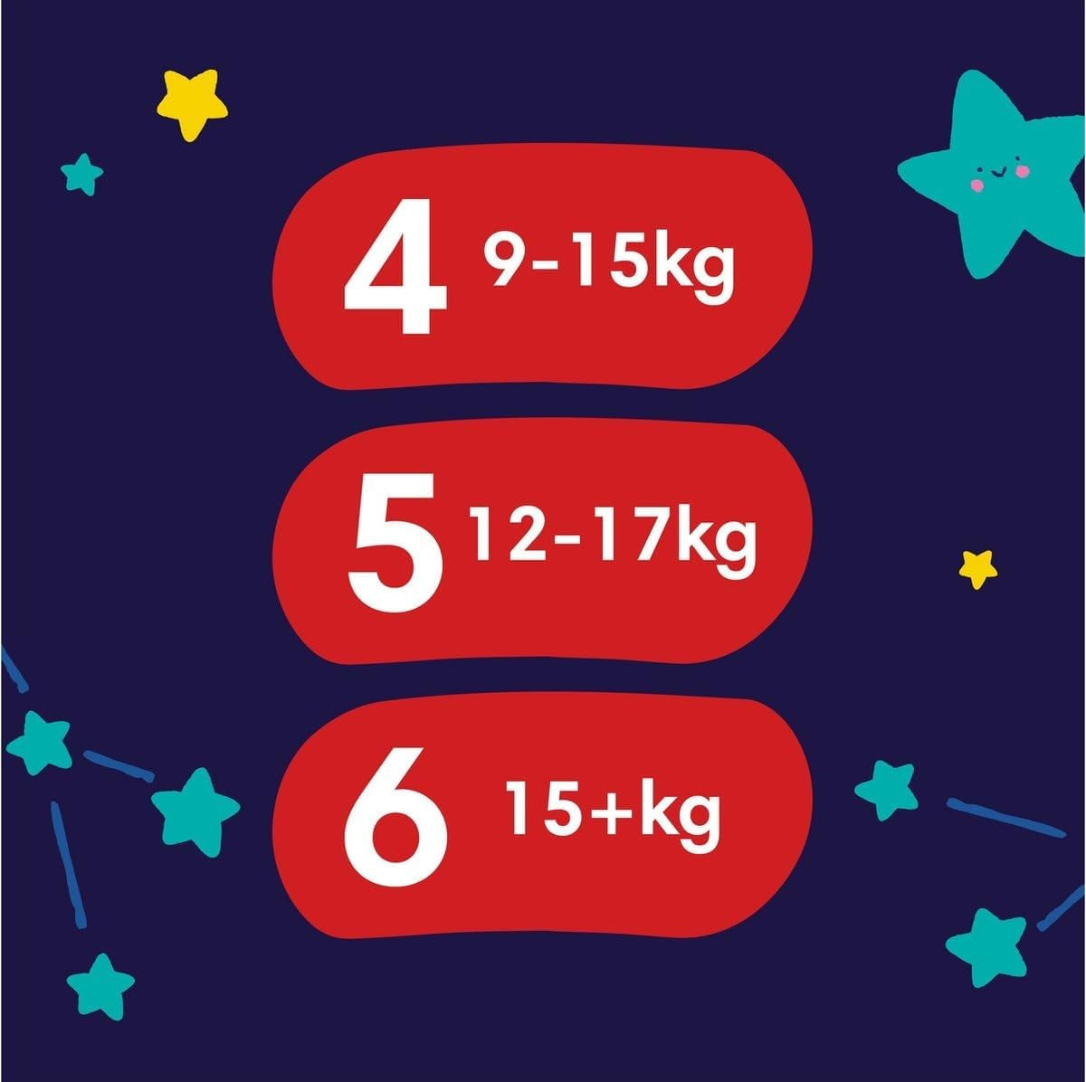 Pampers – Rutschfeste Baby-Nachthemden – Größe 6 – Kleinpackung – 30 Stück – 15+ kg