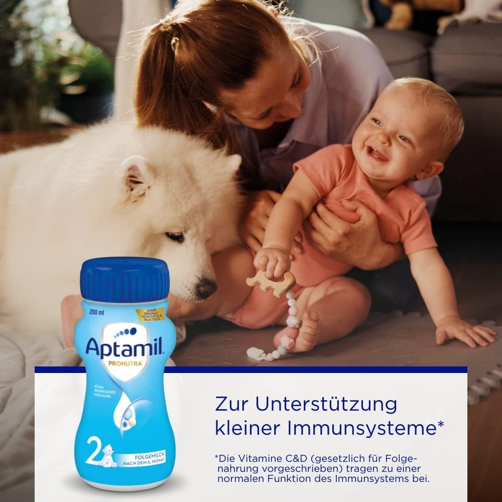 Aptamil Pronutra 2, Folgemilch nach 6 Monaten, trinkfertige Babymilch (4 x 200 ml)