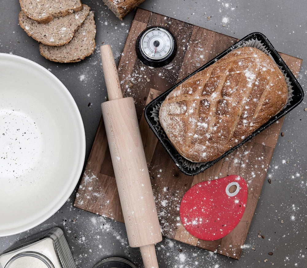 Tala Teigroller aus Buchenholz – Drehbares Nudelholz mit Griffen, glatte Oberfläche, langlebig & leicht zu reinigen – Perfekt für Teig, Gebäck, Brot & Pizza – FSC-zertifiziertes Holz