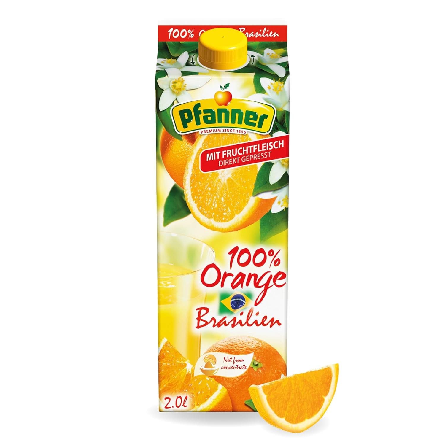 Pfanner 100 % naturtrüber Apfelsaft (1 x 2 Liter) – Direkt gepresste Äpfel – Fruchtsaft ohne Zuckerzusatz Alkoholfreie Getränke Naty Shop 2 Liter 100 % Orange