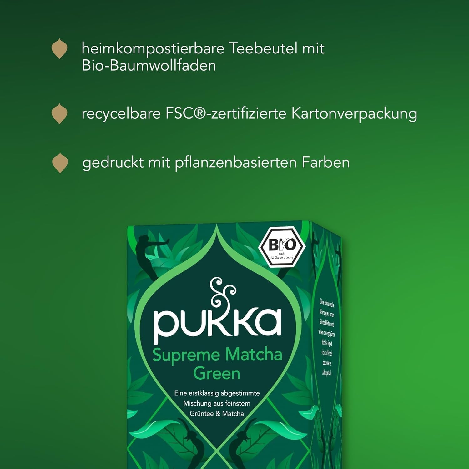 Pukka Matcha Green, pliculețe de ceai: ceai verde energizant cu matcha