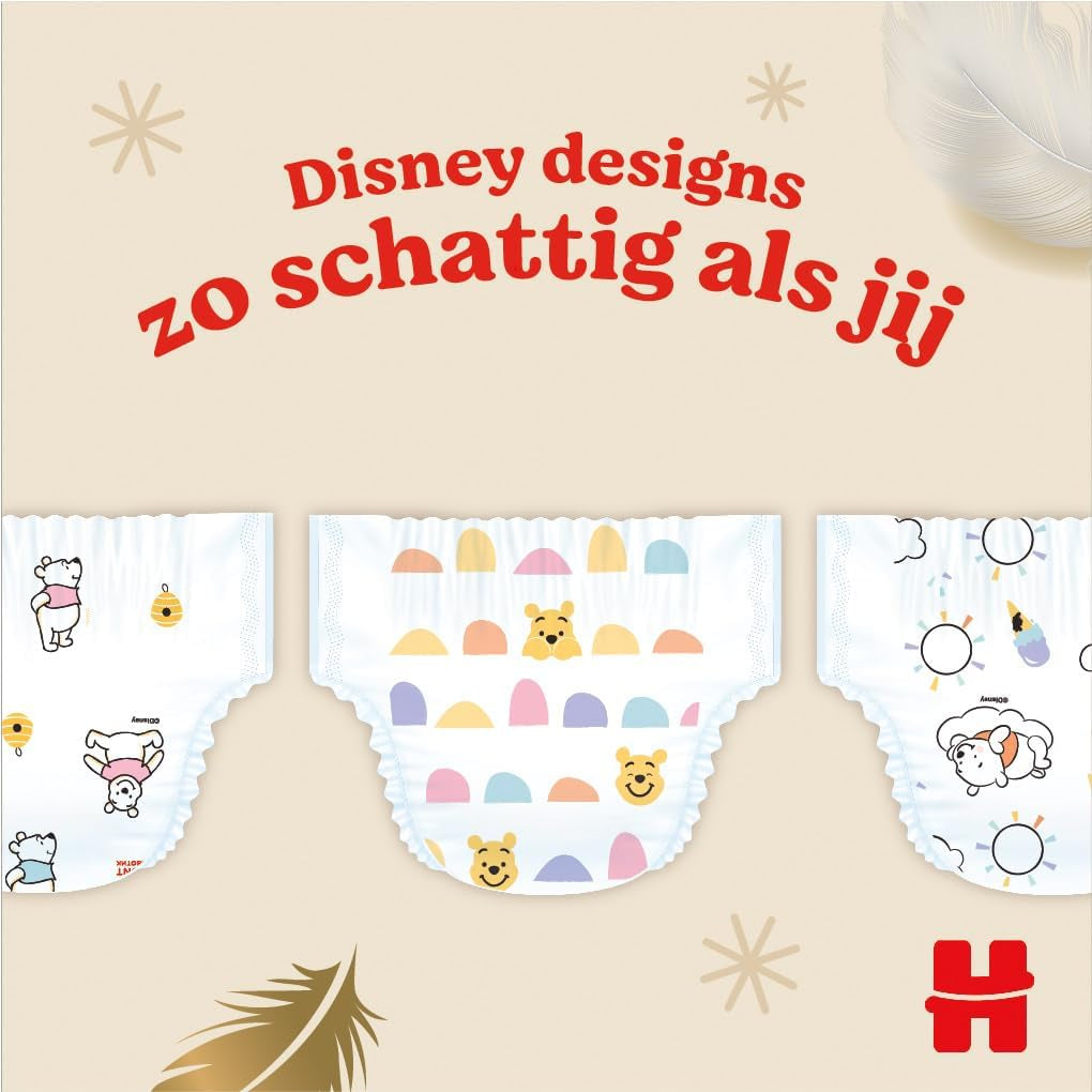 Scutece Huggies Extra Care pentru bebeluși, mărimea 2 (3-6 kg), foarte absorbante, design Disney, pachet vrac, 160 bucăți