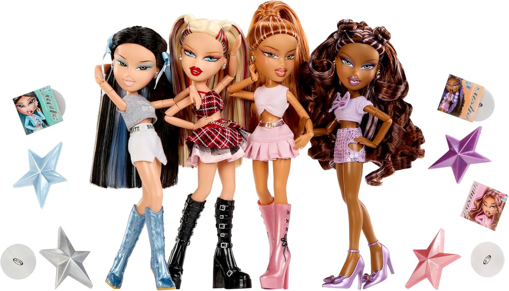 BRATZ Pop Starz Sasha – Păpușă la modă cu breloc de colecție, ținută și accesorii muzicale