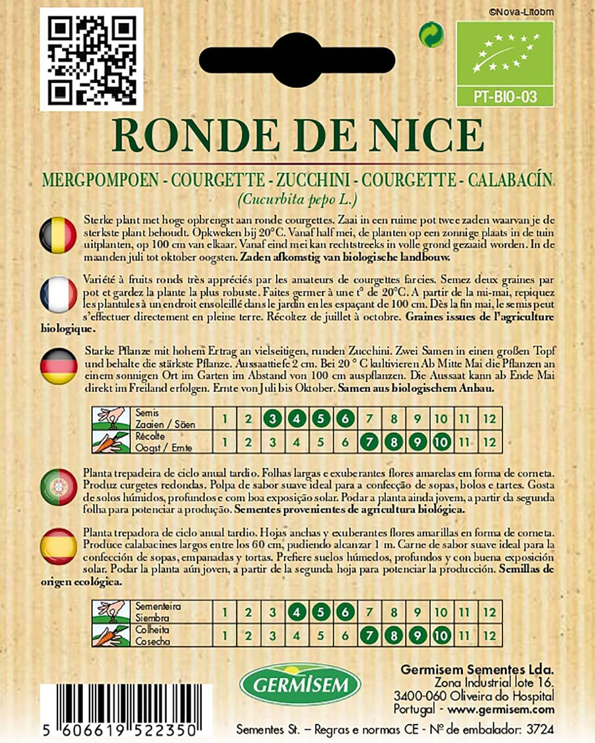 Zucchini RONDE DE NICE, ECBIO4017