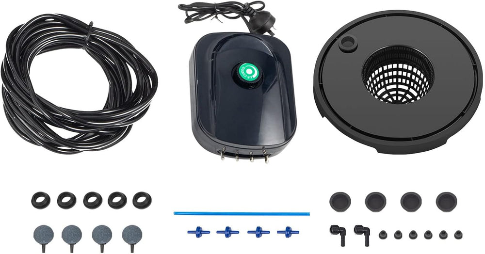 VEVOR DWC Hydrokultur-Anbausystem, Hydrokultur-Anbausysteme, Tiefwasseranbau, 4 20-Liter-Eimer, DWC-System mit Luftpumpe, Luftsteinen und Wasserstandsanzeige für Blattgemüse