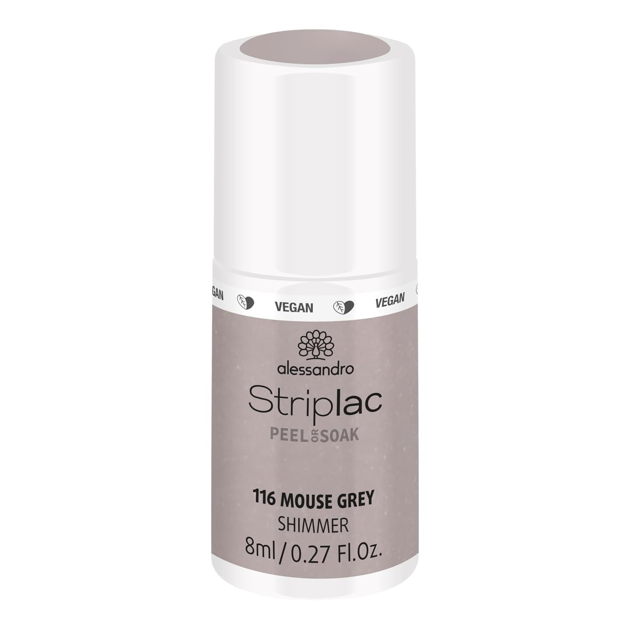 UV-Nagellack alessandro Striplac Midnight Black – Zart und langanhaltend – Einfache Entfernung dank Peel-Off-Entfernungstechnologie – Vegan und tierversuchsfrei – 8 ml