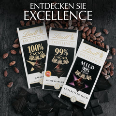 Lindt EXCELLENCE 99% Kakao - Edelbitter-Schokolade | 50 G Tafel | Extra kräftige Bitterschokolade | Verstärker Kakao-Geschmack | Dunkle Schokolade | Vegane Schokolade | Schokoladengeschenk Naty Shop