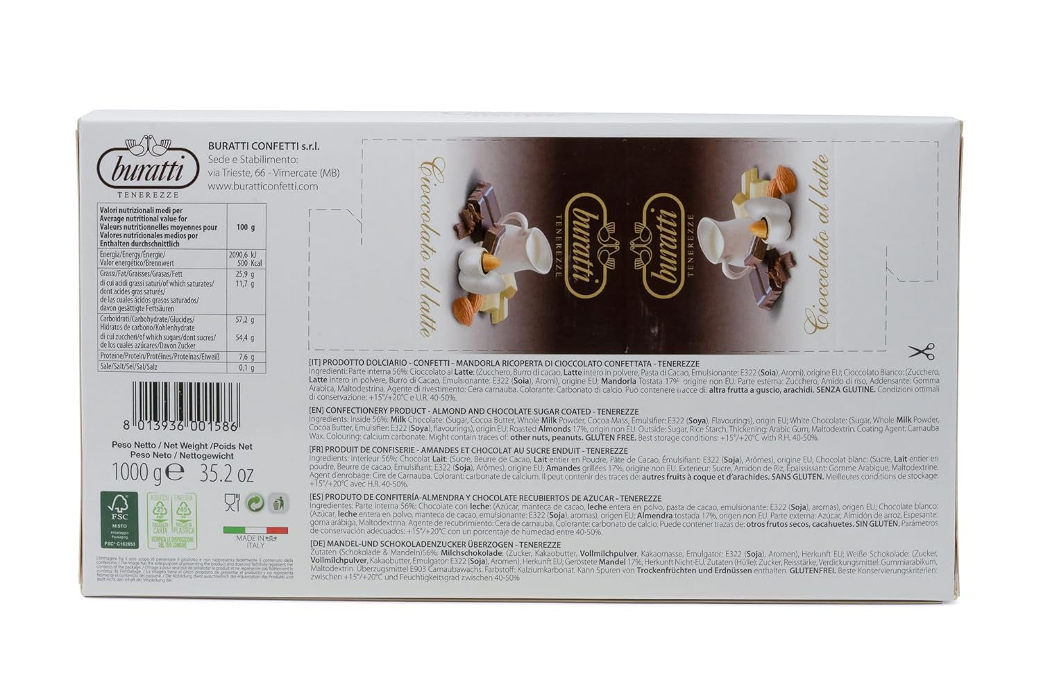 Mandeln umhüllt mit weißer Schokolade Tenerezze, 1 Stück