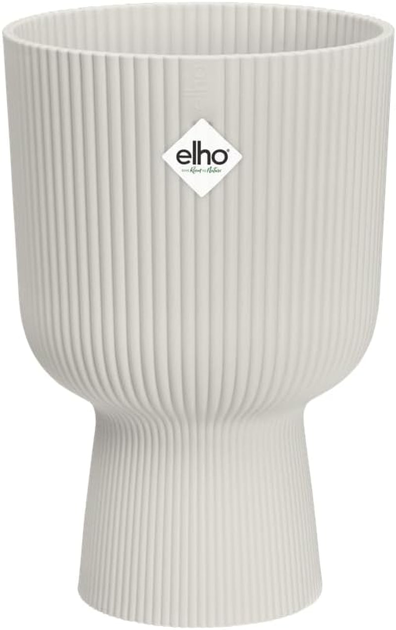 Ghiveci elho Vibes Fold Coupe 14 - Ghiveci de flori de interior - Plastic 100% reciclat - Ø 13,9 x H 21,0 cm - Alb/Alb mătăsos