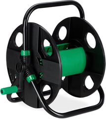 Rolă de furtun Relaxdays, înfășurare furtun de apă goală, pentru furtun de grădină de 30 m 1/2", înălțime-lățime 39 x 43 x 30 cm, negru-verde