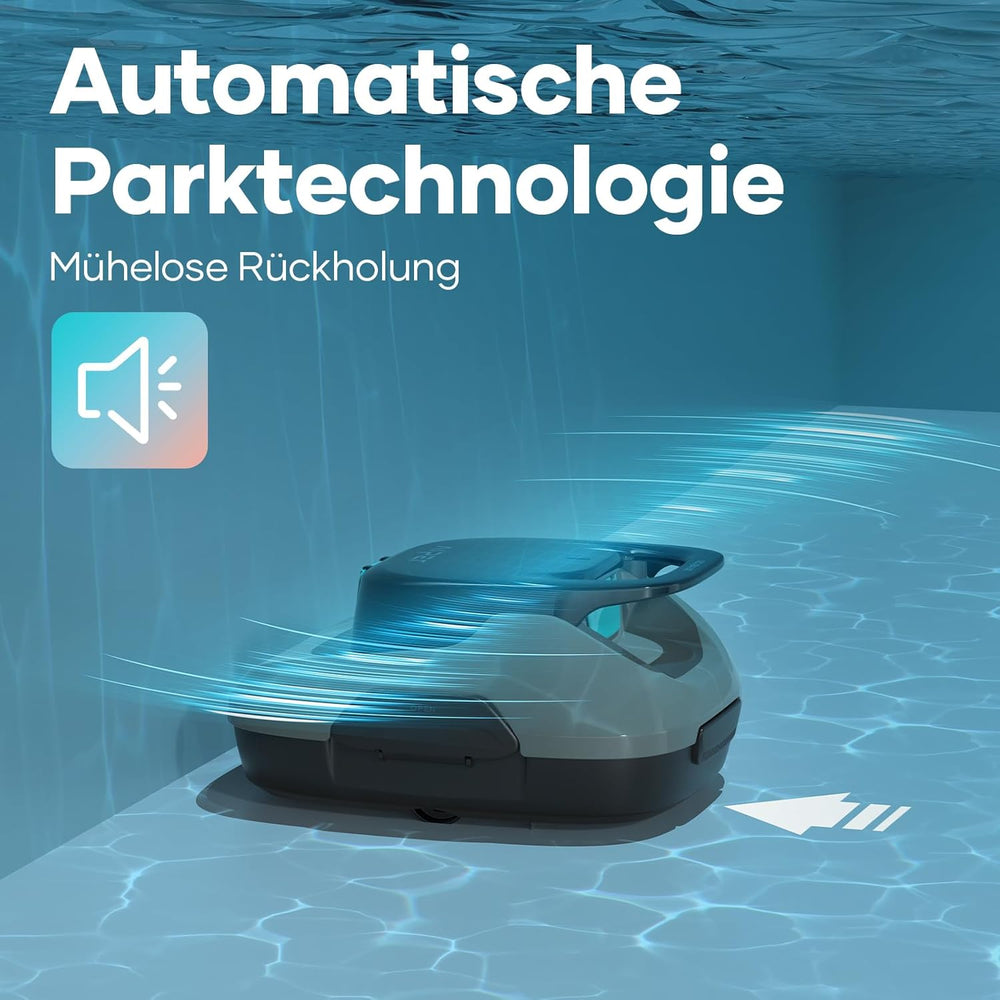 AIPER Scuba SE Poolroboter, kabelloser Poolreiniger mit Akku, 90 Minuten Reinigungszeit, automatische Reinigung mit Selbstparkfunktion, leichter Poolreiniger, ideal für Pools mit flachem Boden