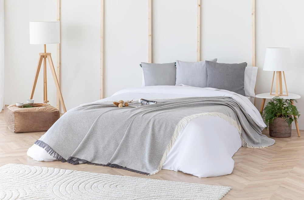 Multifunktionale Bettdecke, Bettdecke, Bettüberwurf, Sofabezug, Jarapas, einfarbig (180 x 260 cm, dunkelgrau). Betten und Decken Besuchen Sie den Todocama-Store