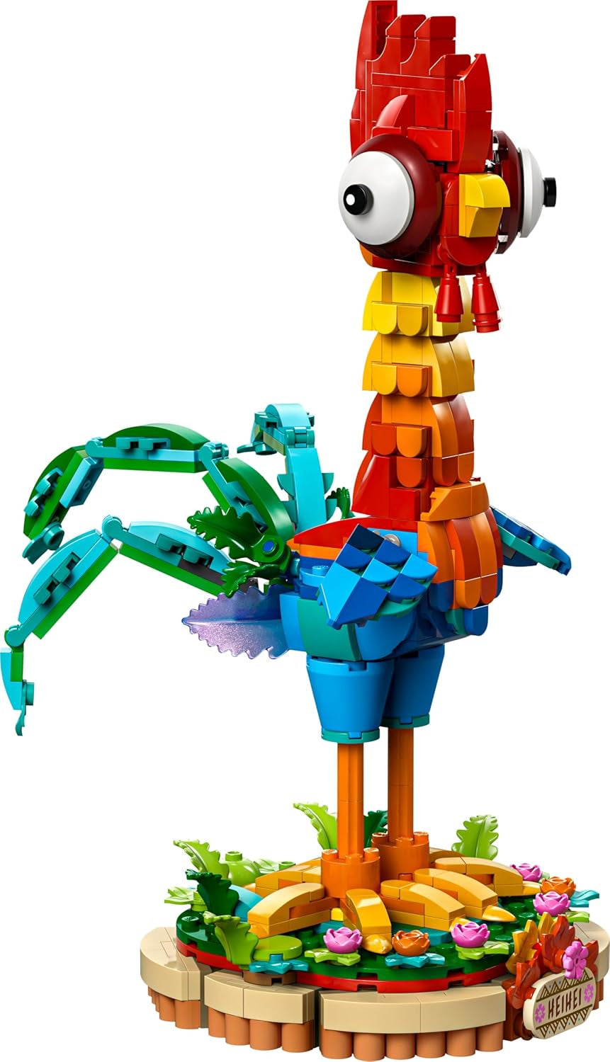 LEGO ǀ Disney Vaiana 2: Heihei Spielzeug - Tierfigur zum Spielen & Ausstellen mit drehbarem Kopf, beweglichen Flügeln & Schwanzfedern sowie Ständer - Geschenk für Mädchen ab 9 Jahren - 43272
