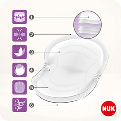 NUK High-Performance Einweg-Stilleinlagen Mit Sofort-Saugvlies | Einlagen Zum Stillen | Einzelverpackung | +40 % mehr Saugkraft | 60 Stück Babynahrung und Stillzubehör Naty Shop