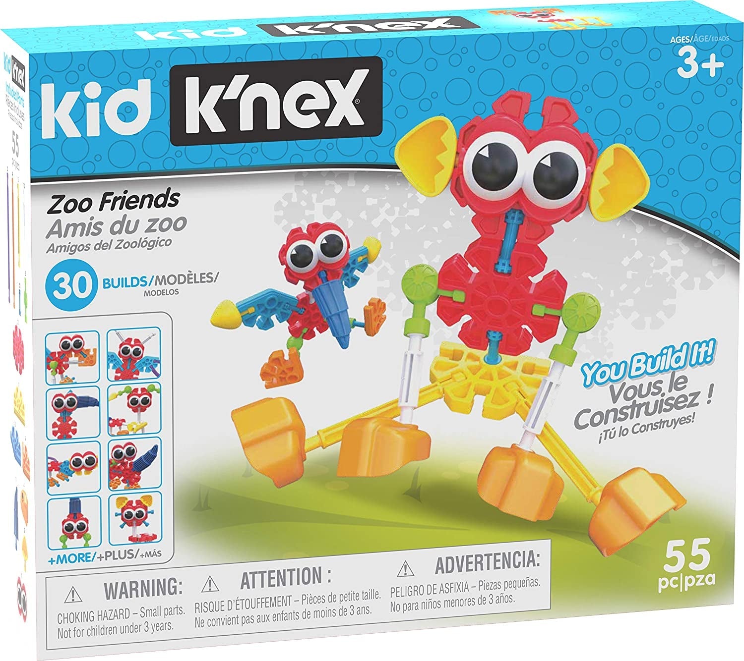 K'NEX Kid Zoomin' Buddies 20 Modell | Kinder-Bastelset mit 48 Teilen | Lernspielzeug für Kinder, lustiges und farbenfrohes Bauspielzeug für Jungen und Mädchen, Konstruktionsspielzeug ab 3 Jahren |