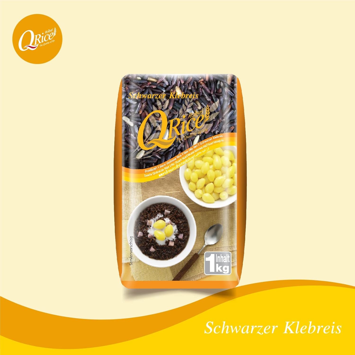 REIS | Schwarzer Langkorn-Klebreis aus Thailand | Aromatisch mit zarter Nussnote | Ideal für Curry-, Sushi- und Mochi-Desserts | 1 x 1 kg