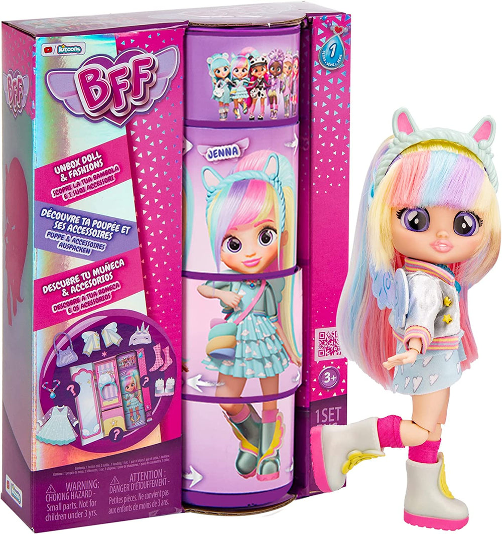S2 Hannah Modepuppe mit langen Haaren, Stoffkleidung und 10 Accessoires – Spielzeuggeschenk für Mädchen und Jungen ab 5 Jahren