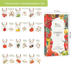 Tomaten Samen Set : 12 Sorten Tomatensamen Für Garten Und Balkon – Tomaten Anzuchtset – Tomatensamen Alte Sorten – Garten Geschenk Set – Alte Tomatensorten Owngrown