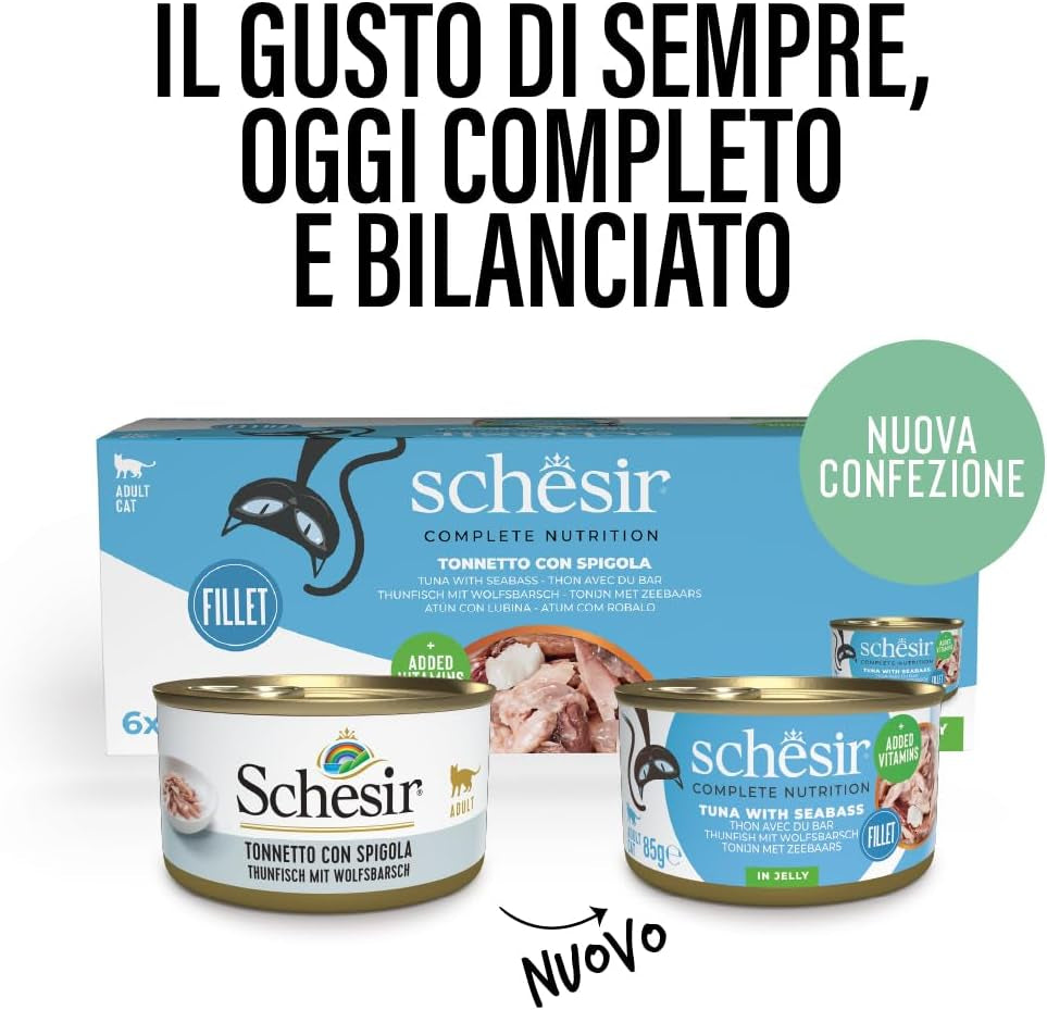 Ton spinos în jeleu, hrană umedă completă pentru pisici, la conservă, cu vitamine adăugate, 100% natural, 6 x 85 g