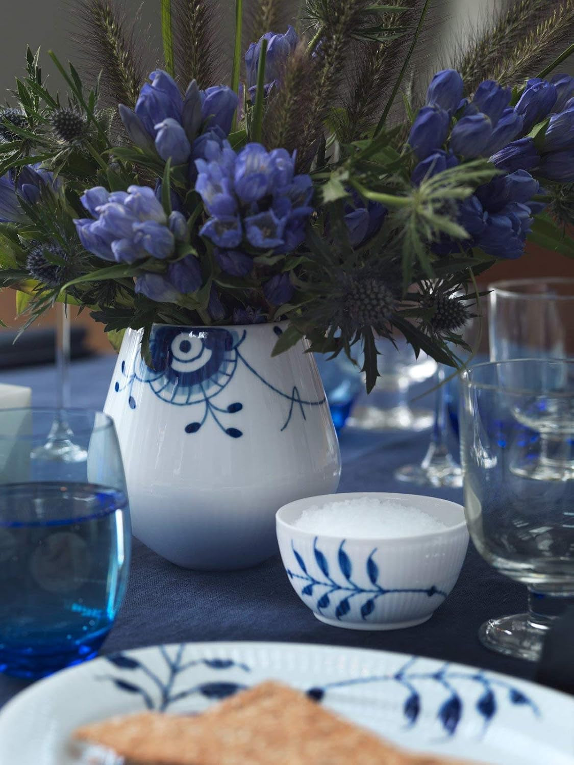 Zahărniță Mega din Porțelan Albastru-Alb, 10 cl, Pictată Manual, 1017342