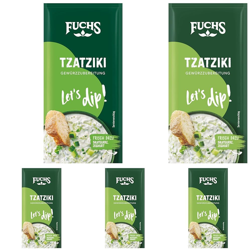 Fuchs Gewürze – Lasst uns eintauchen! Tzatziki Gewürzzubereitung, Gewürz für die Zubereitung von griechischem Tzatziki, 10 g im Beutel
