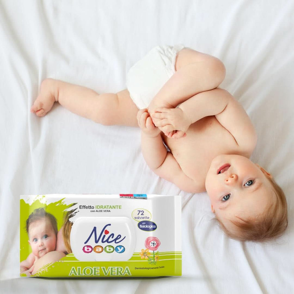 Servietten für Kinder und Babys – mit Aloe Vera und Arganöl – dermatologisch getestet – physiologischer pH-Wert – Maxiformat: 72 Stück Naty Shop Baby Wet Napkins