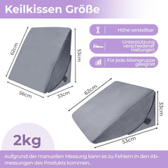 Pernă cu pană reglabilă cu spumă de înaltă densitate, pernă ergonomică pentru spate pentru pat și canapea, pernă de citit antireflux pentru dormit, joacă, vizionarea la televizor (Greu)
