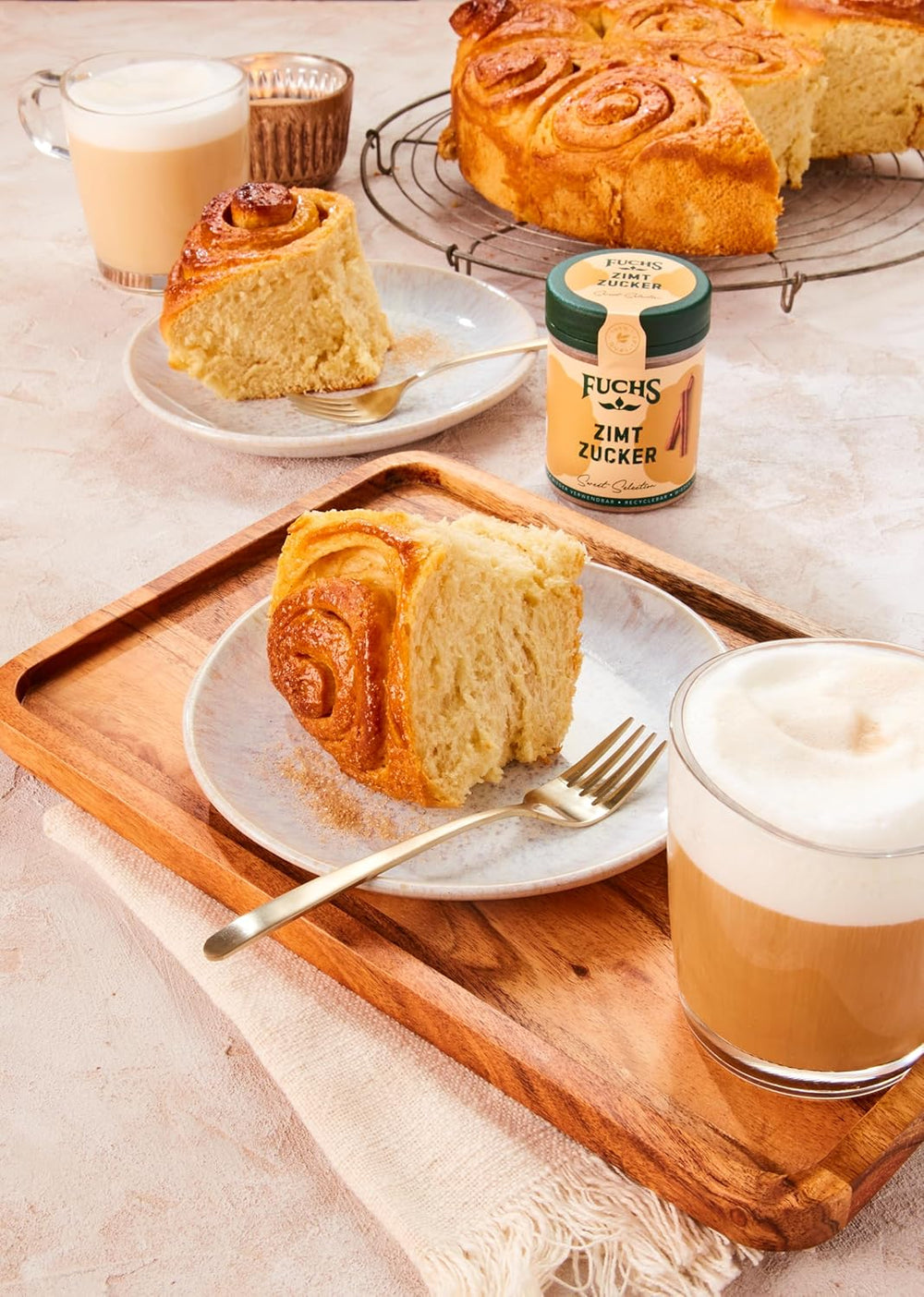 Fuchs Gewürze - Zimt Zucker - Klassisches Gewürz für Milchreis, Pfannkuchen oder Waffeln - aus natürlicher Zutat - 100 g in wiederverwendbarer, recyclebarer Dose