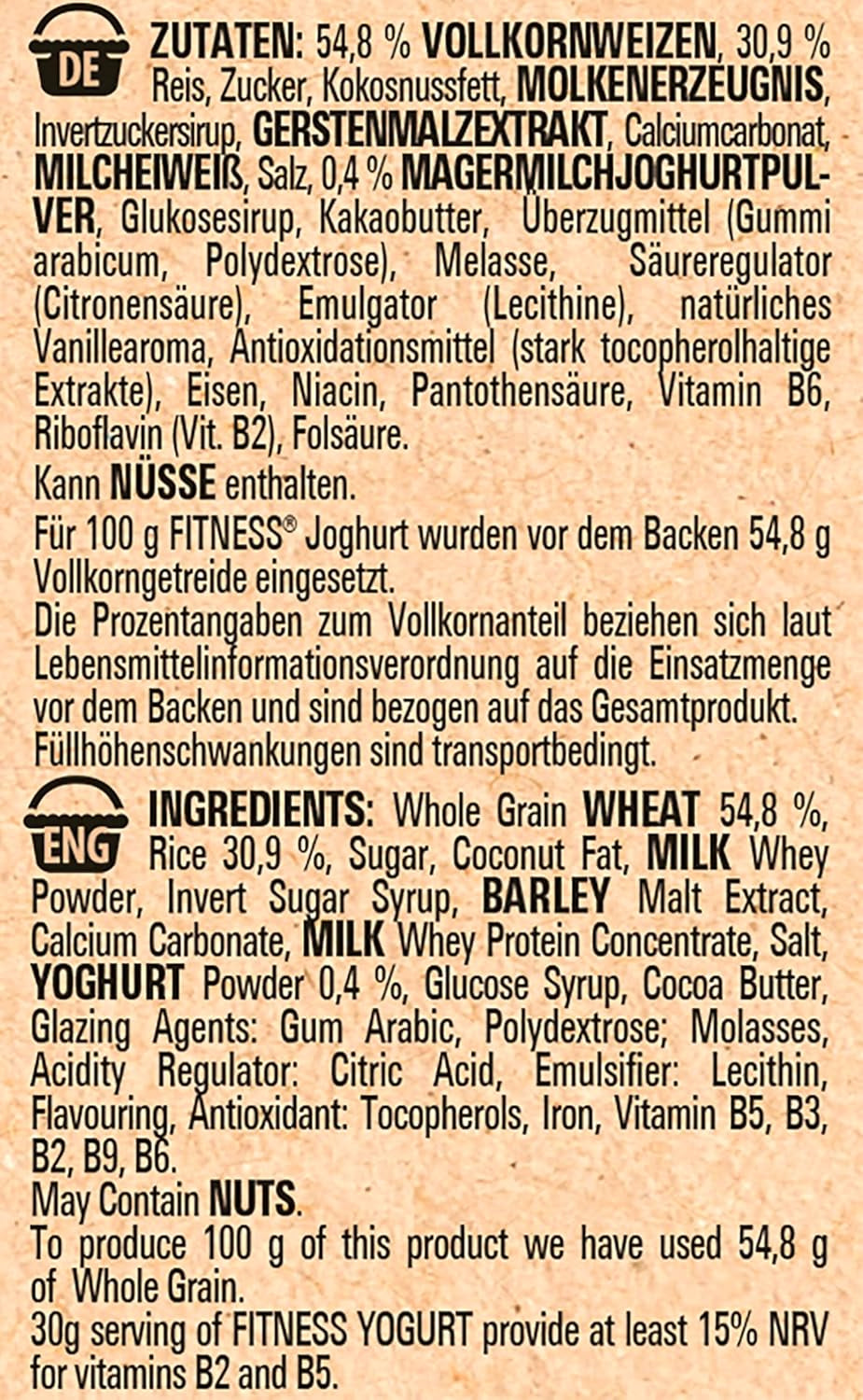 Nestlé Fitness Yogurt Vollkorn-Frühstückscerealien mit partiellem Joghurtgeschmack, 1 Packung (1 x 350 g)