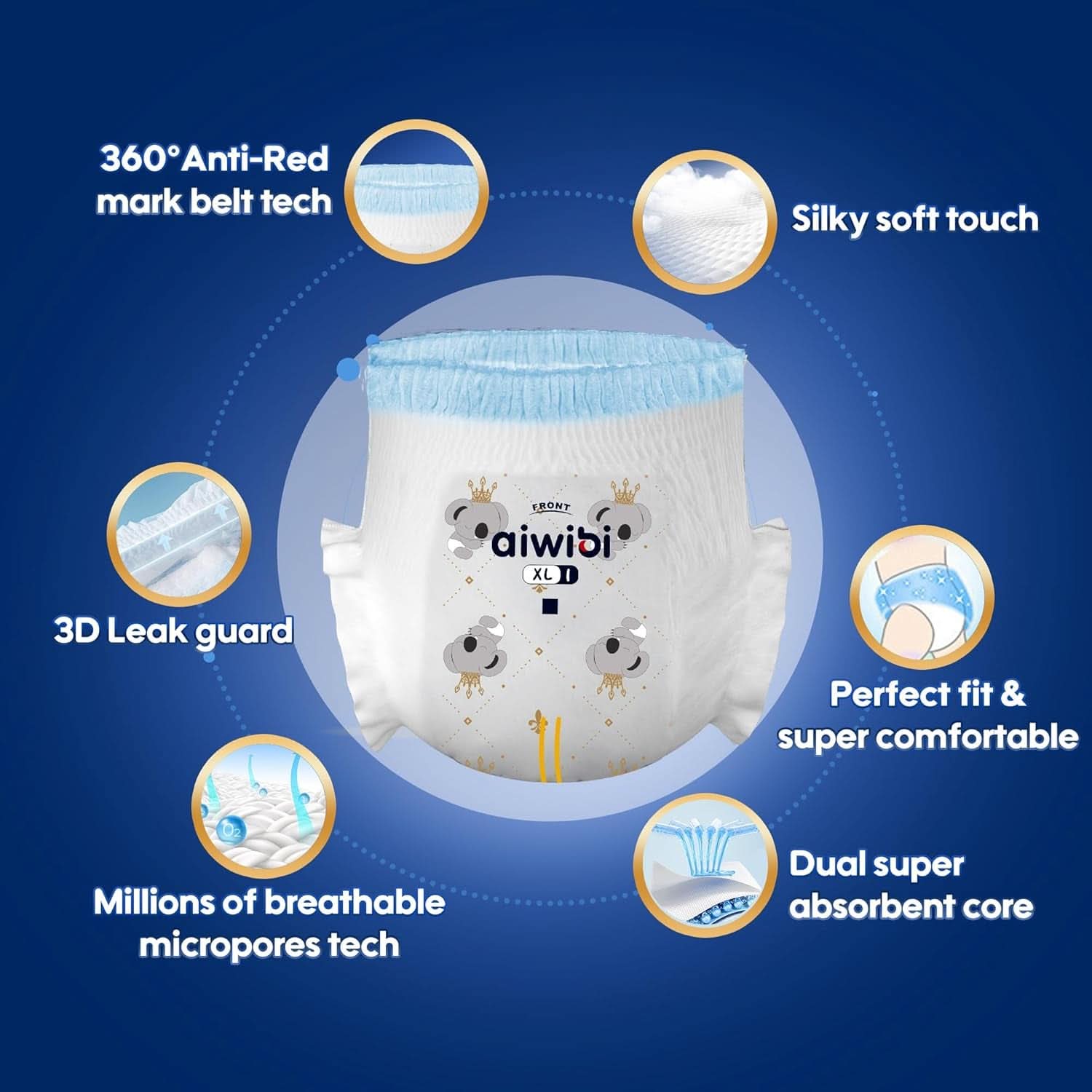 Ultimate Comfort Scutece de noapte, super absorbante, indicator de umezeala Mama si Copilul Naty Shop