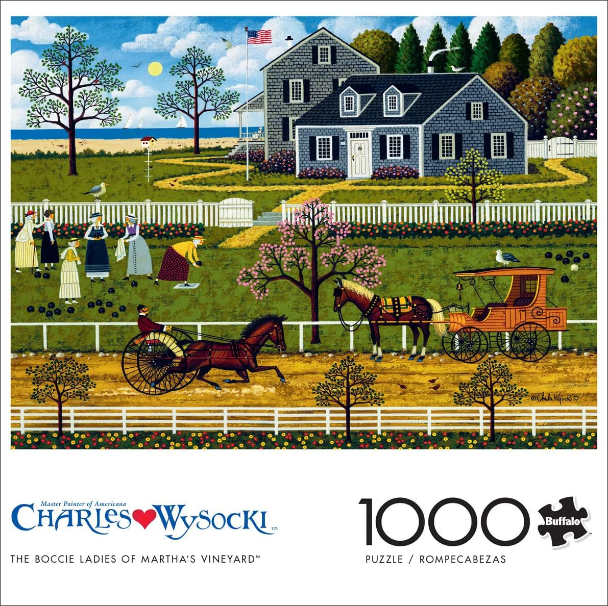 Buffalo Games - Charles Wysocki - Doamnele Boccie din Marthas Vineyard - puzzle jigsaw 1000 piese Puzzle Naty Shop